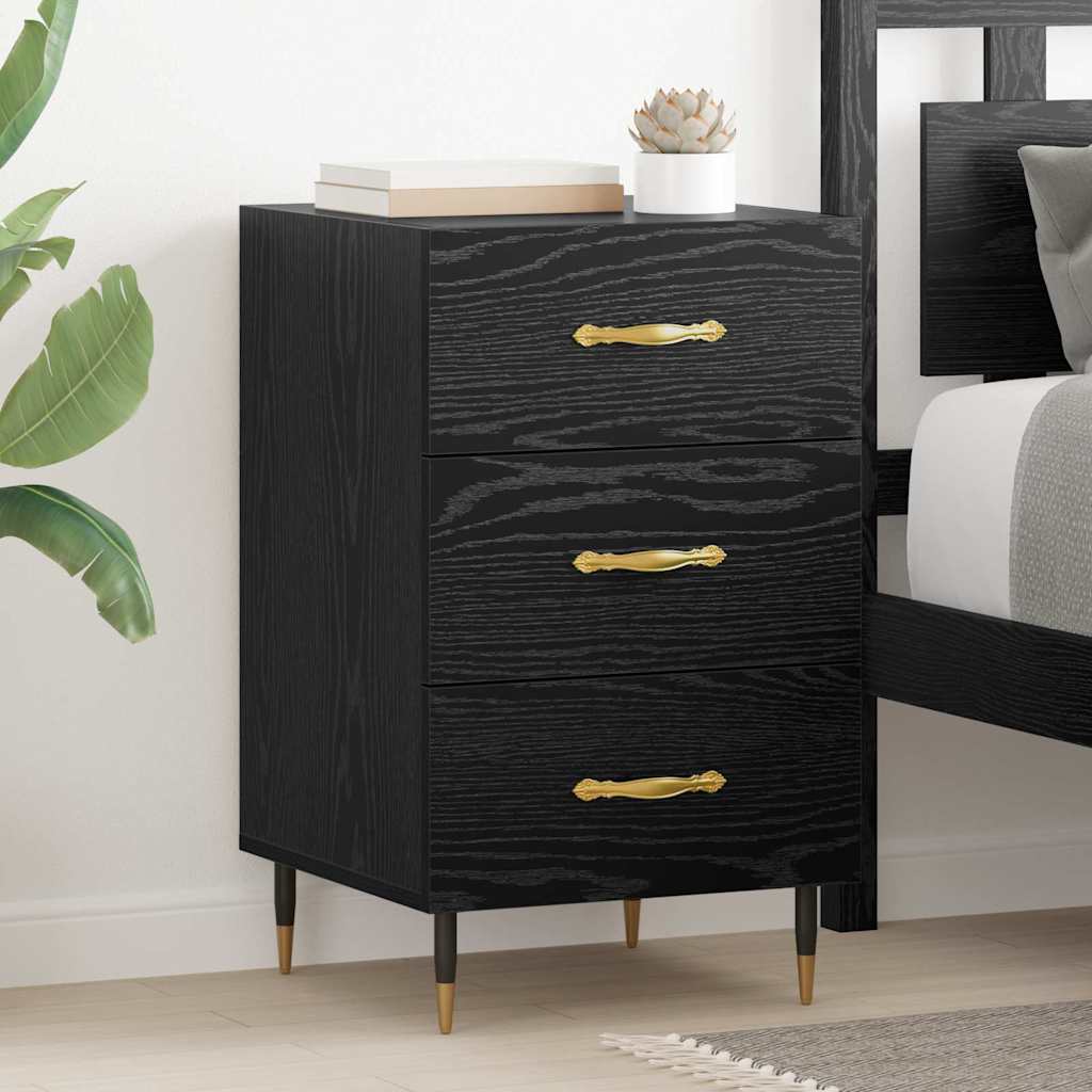 Noptiera Stejar Negru 40 x 40 x 66 cm Lemn compozit — imaginea 2