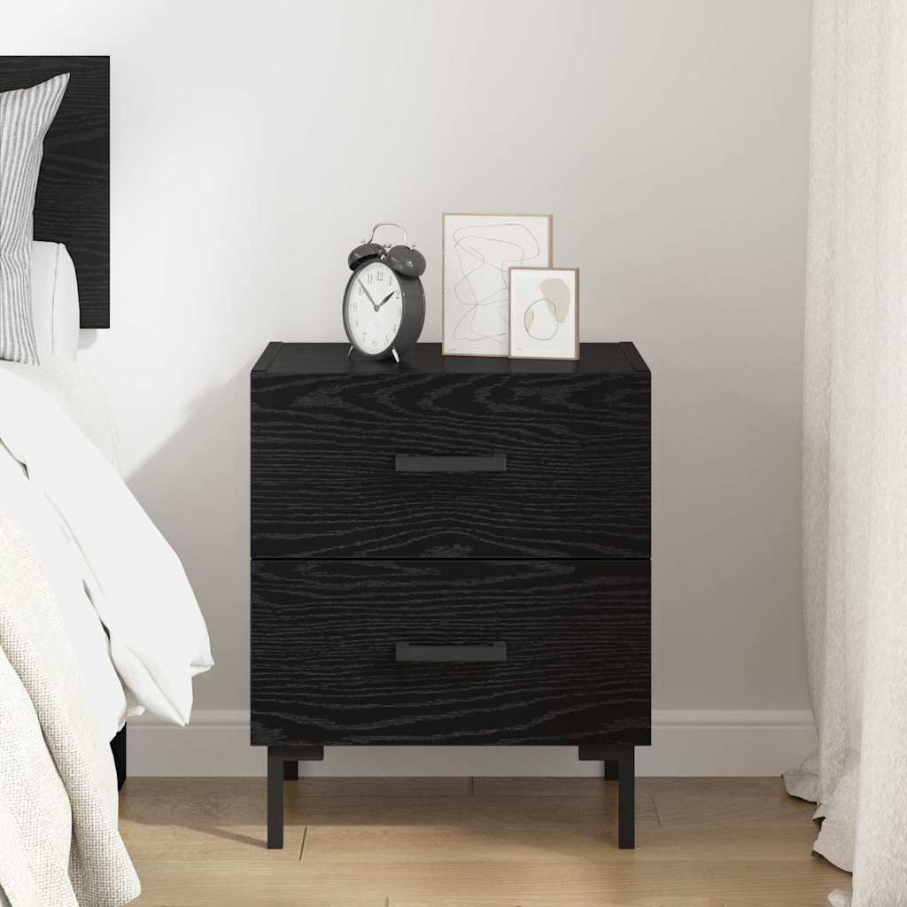 Noptiera Stejar Negru 40 x 35 x 47,5 cm Lemn compozit — imaginea 5