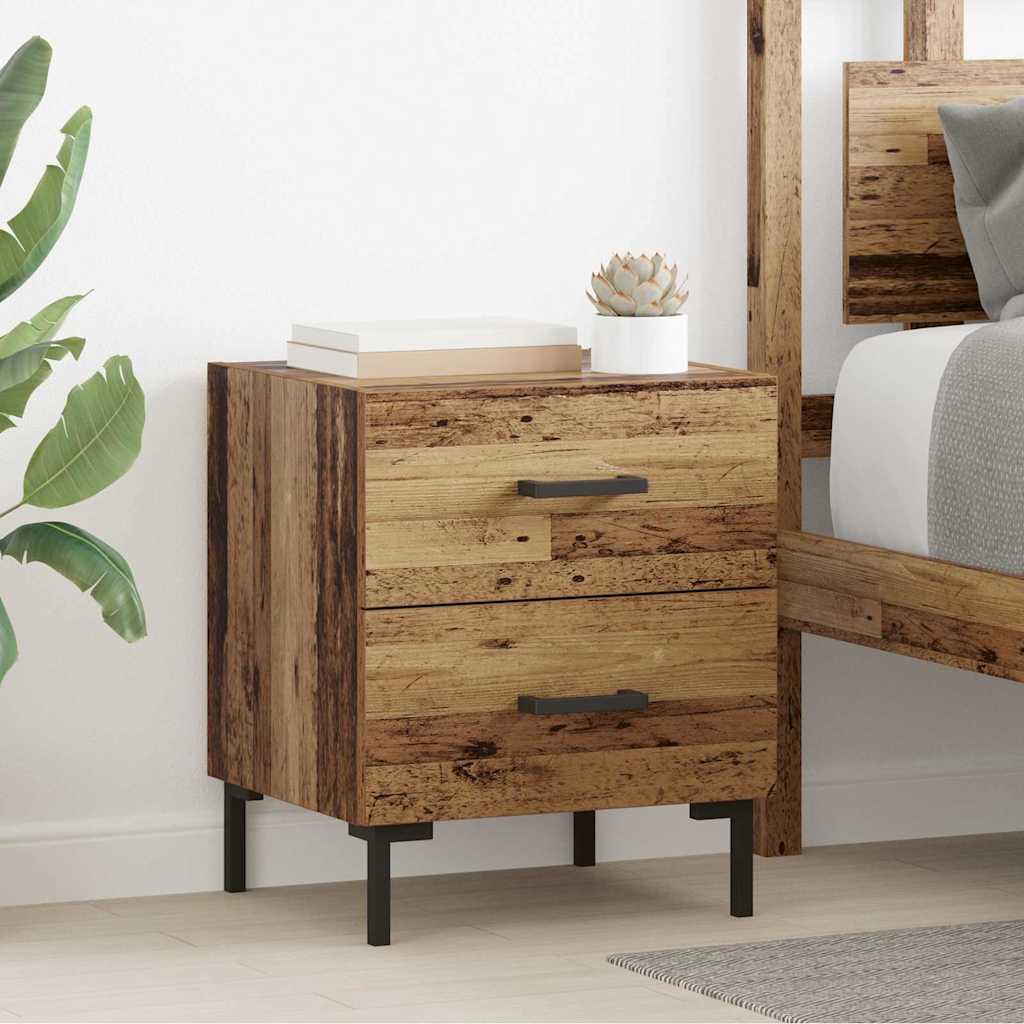 Noptiera cu sertar 2 pcs Lemn vechi 40 x 35 x 47,5 cm — imaginea 2