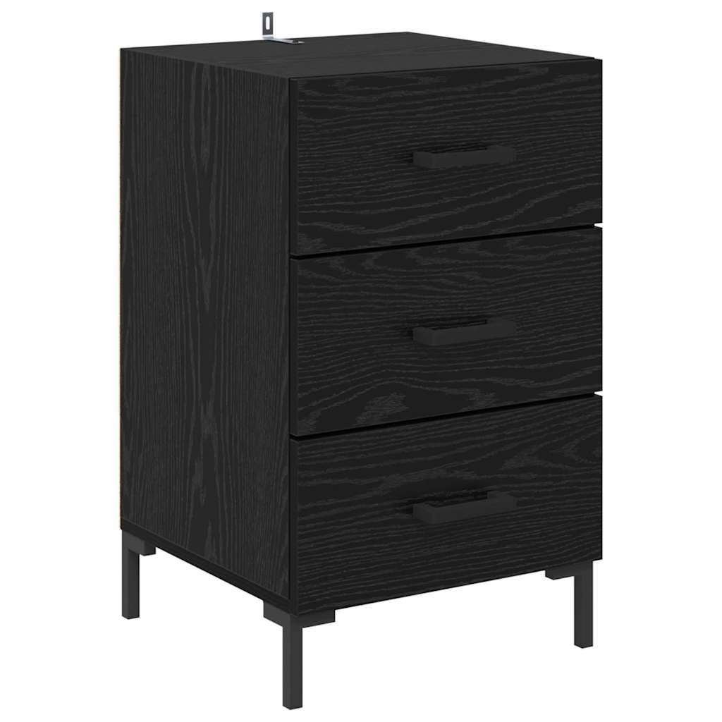 Noptiera Stejar Negru 40 x 40 x 66 cm Lemn compozit
