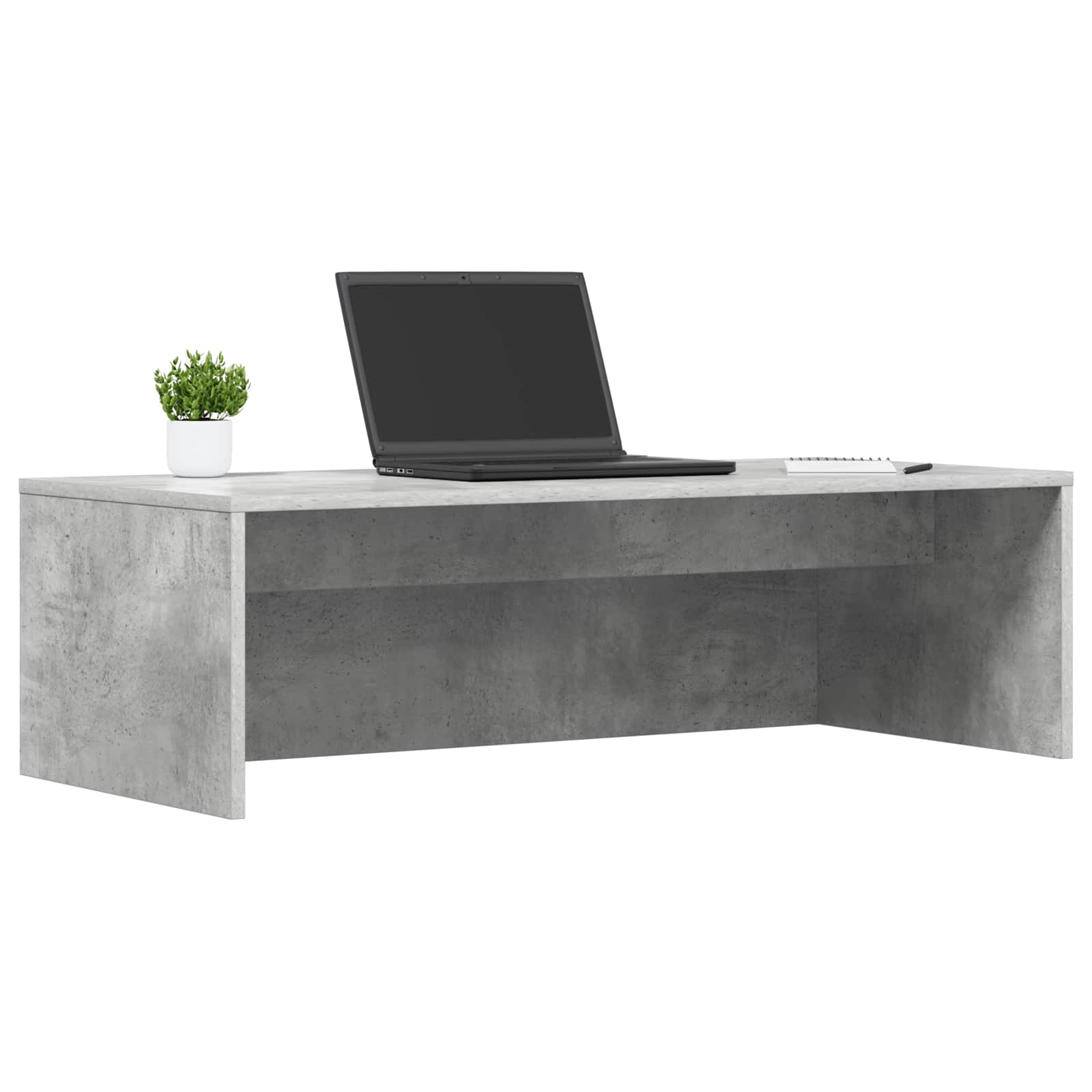 Birou montat pe perete Pe perete Gri din beton 100 x 45 x 30 cm — imaginea 3