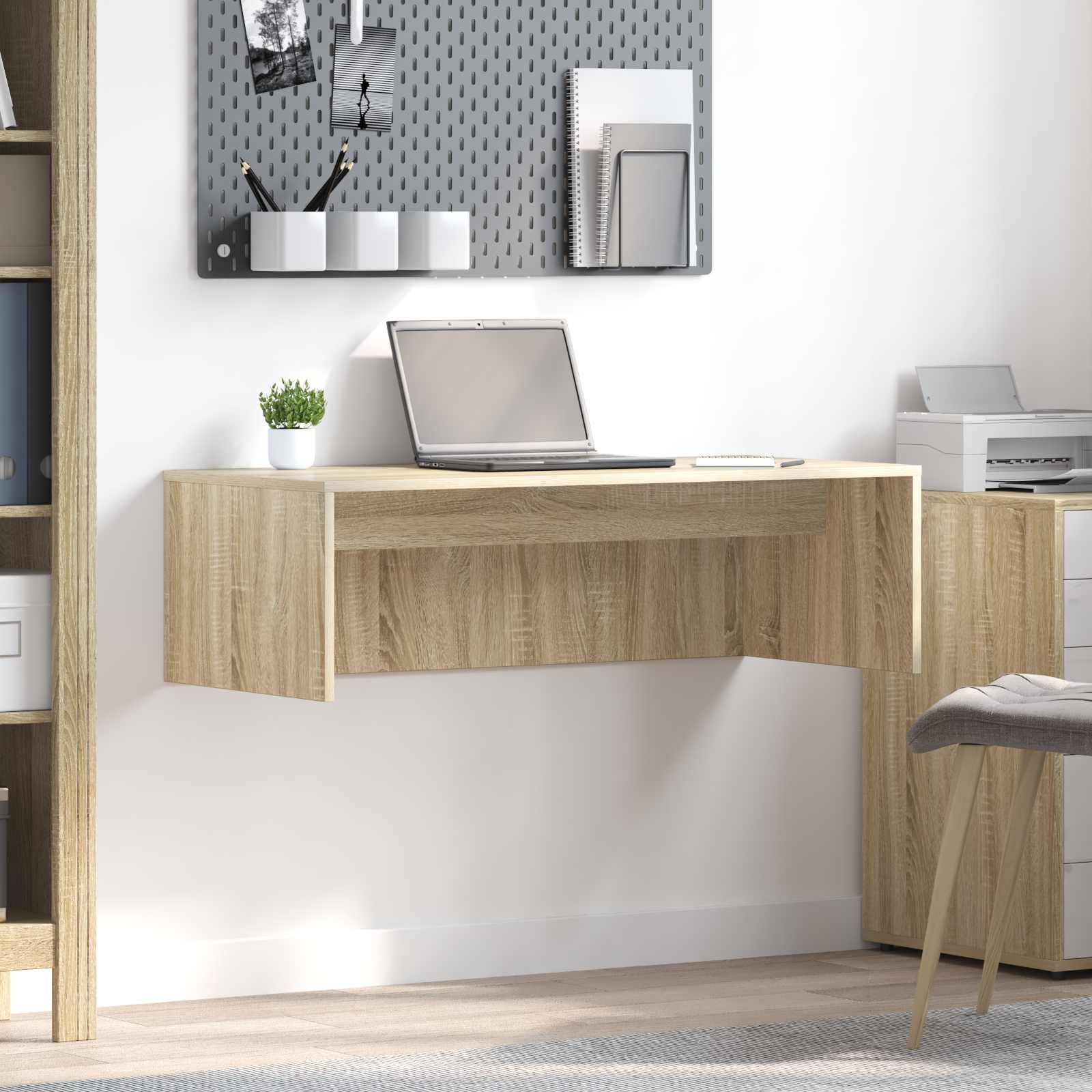 Birou montat pe perete Pe perete Stejar Sonoma 100 x 45 x 30 cm — imaginea 2