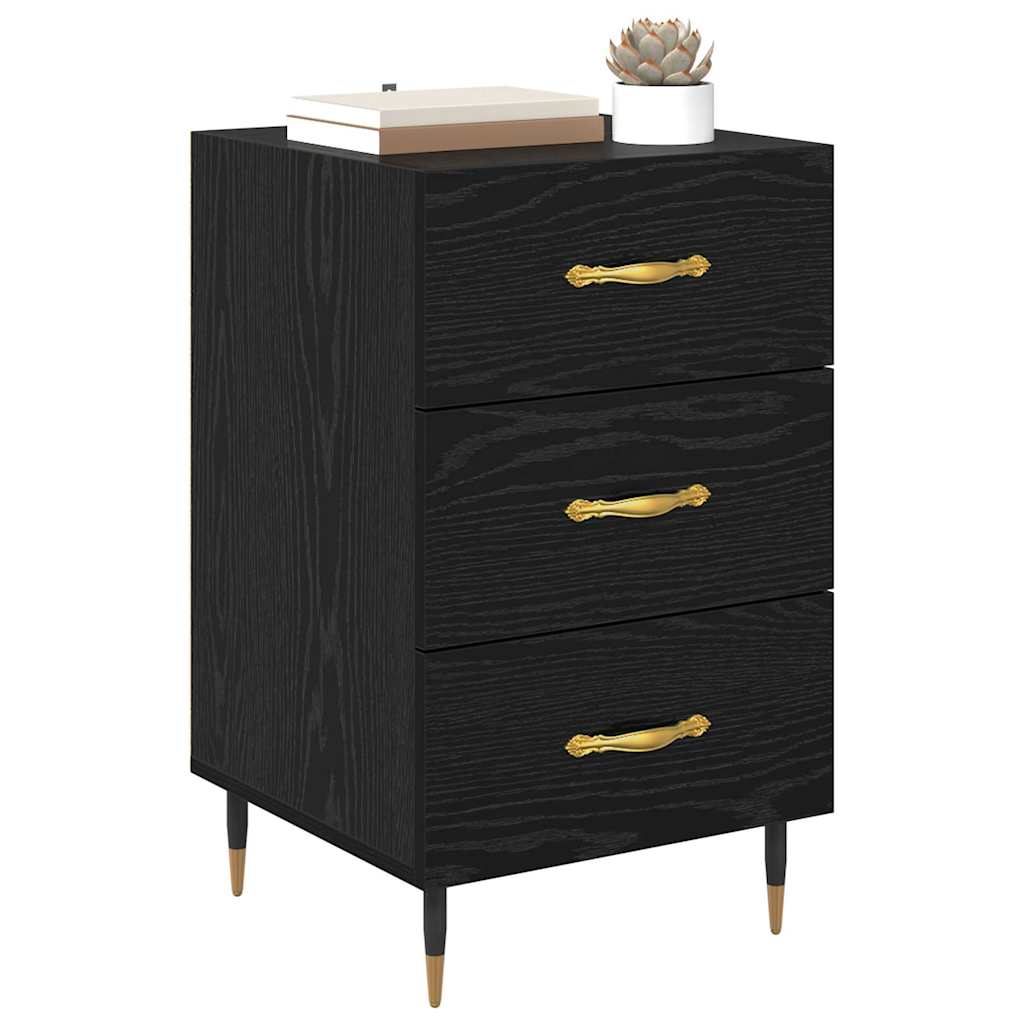Noptiera Stejar Negru 40 x 40 x 66 cm Lemn compozit — imaginea 4