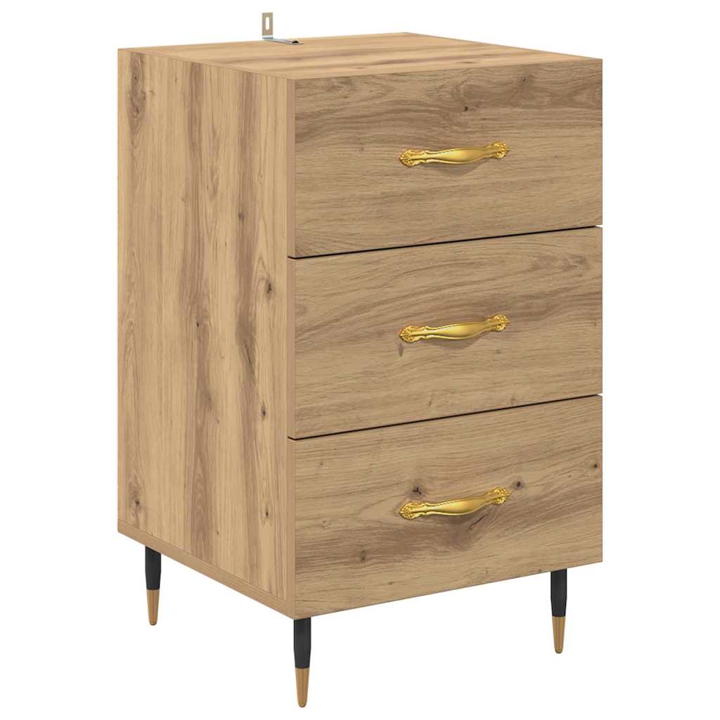 Noptiera Stejar Artizanal 40 x 40 x 66 cm Lemn compozit