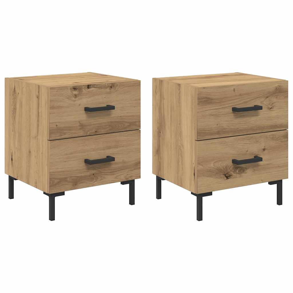 Noptiera 2 pcs Stejar Artizanal 40 x 35 x 47,5 cm