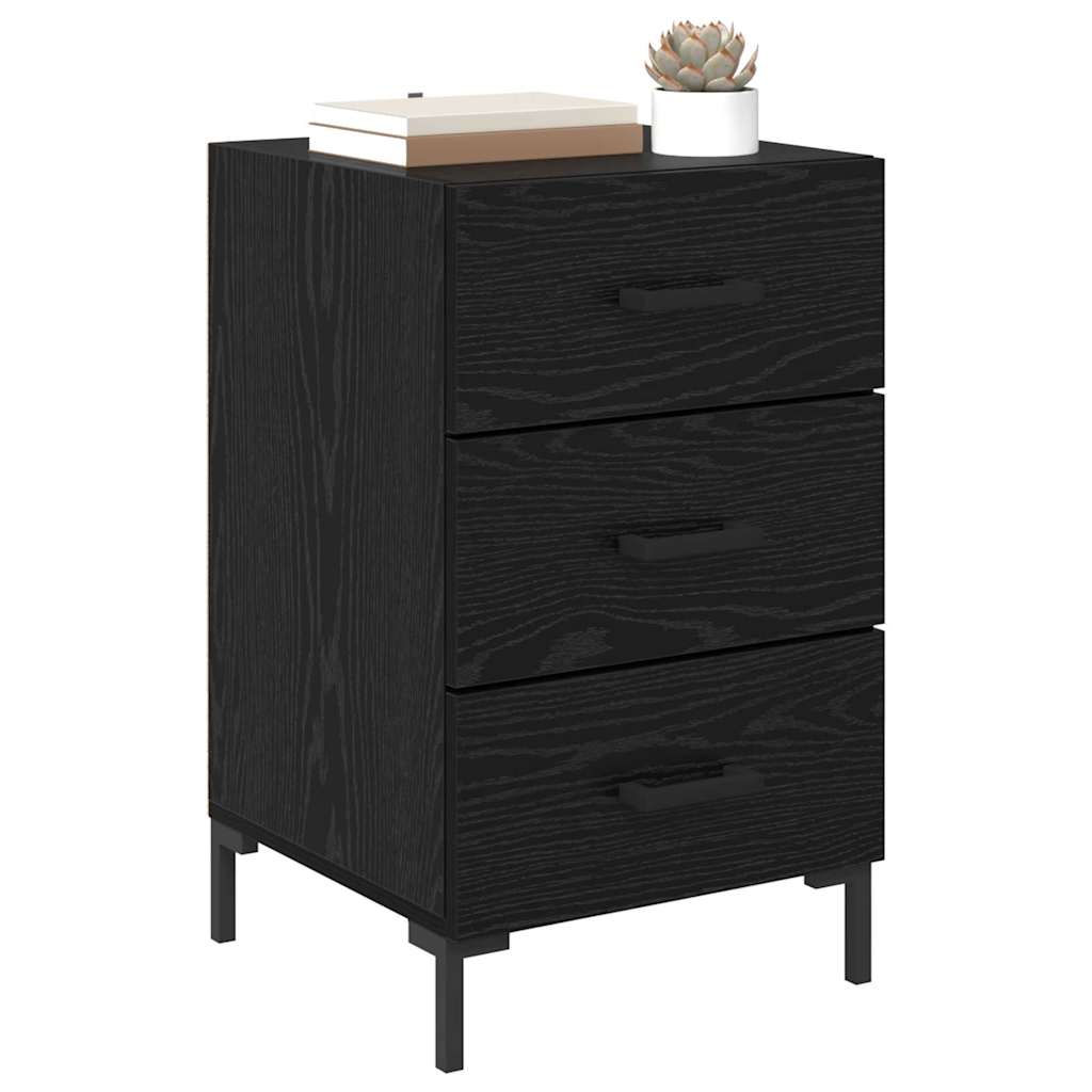 Noptiera Stejar Negru 40 x 40 x 66 cm Lemn compozit — imaginea 4