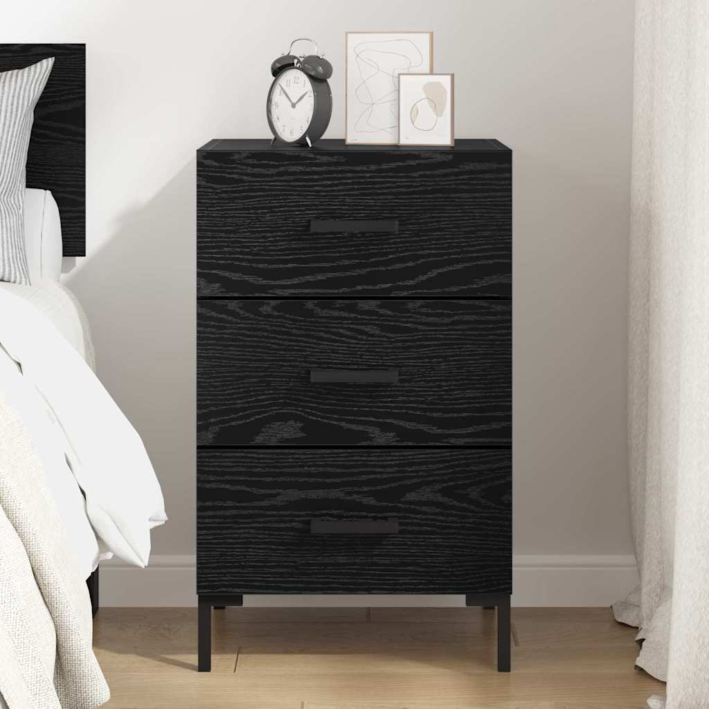 Noptiera Stejar Negru 40 x 40 x 66 cm Lemn compozit — imaginea 5