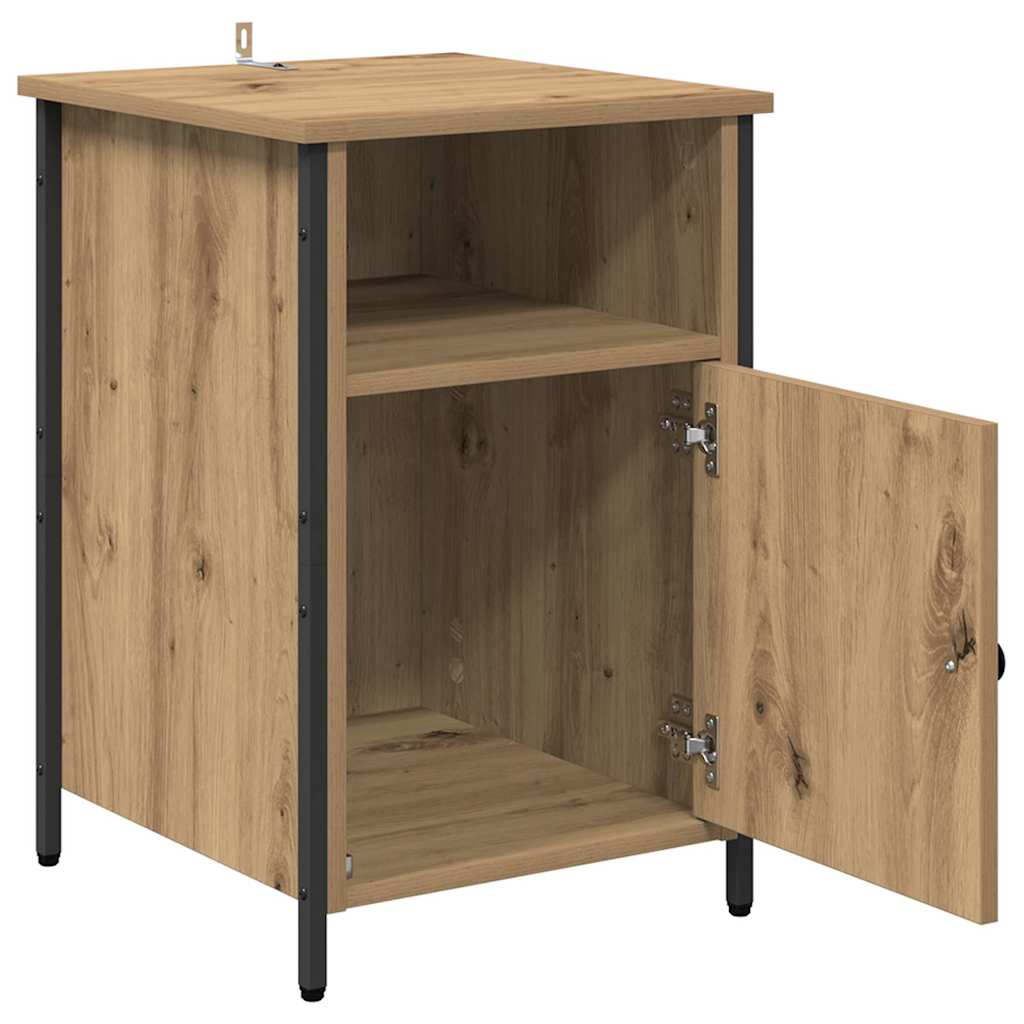 Noptiera 2 pcs Stejar Artizanal 40 x 42 x 60 cm — imaginea 6