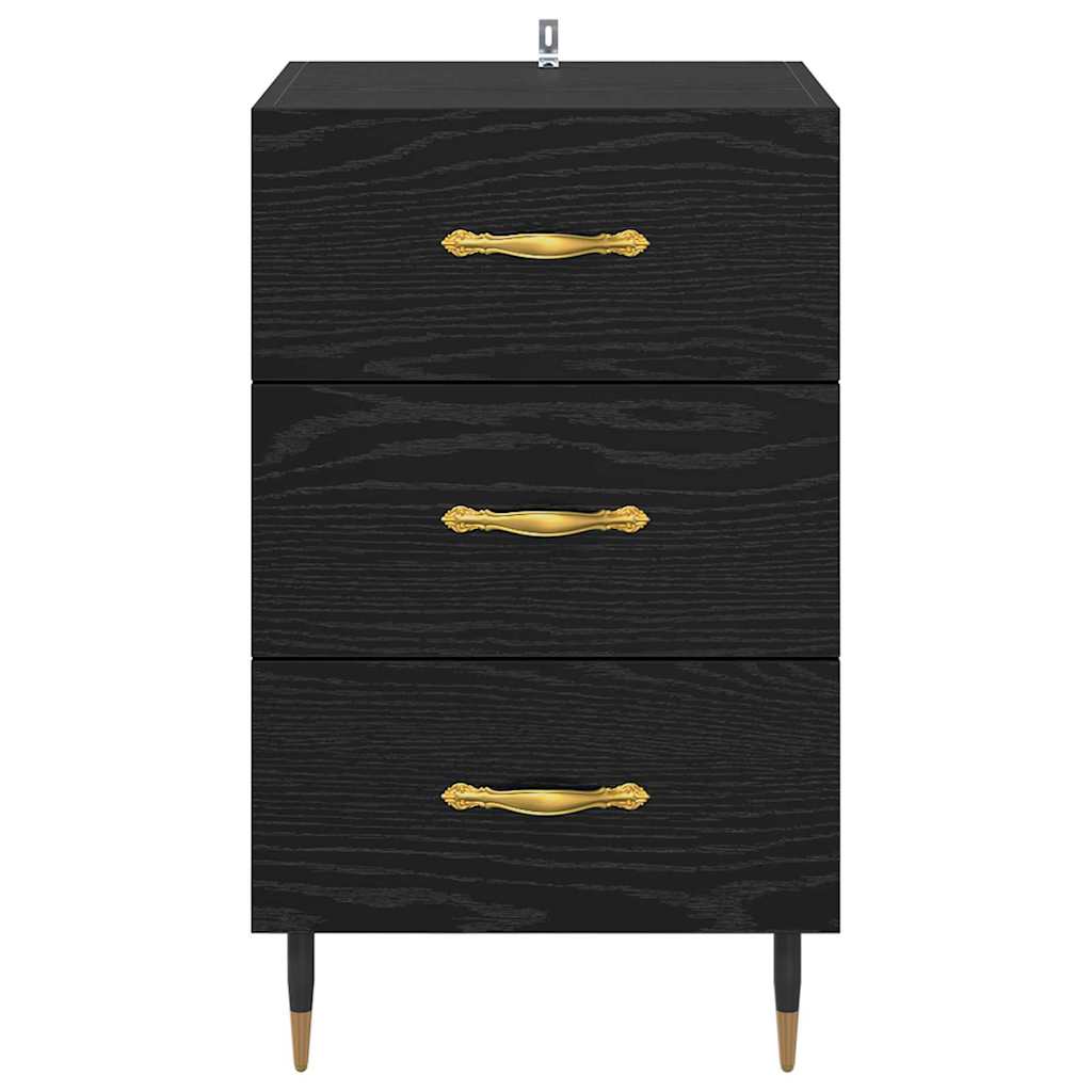 Noptiera Stejar Negru 40 x 40 x 66 cm Lemn compozit — imaginea 7