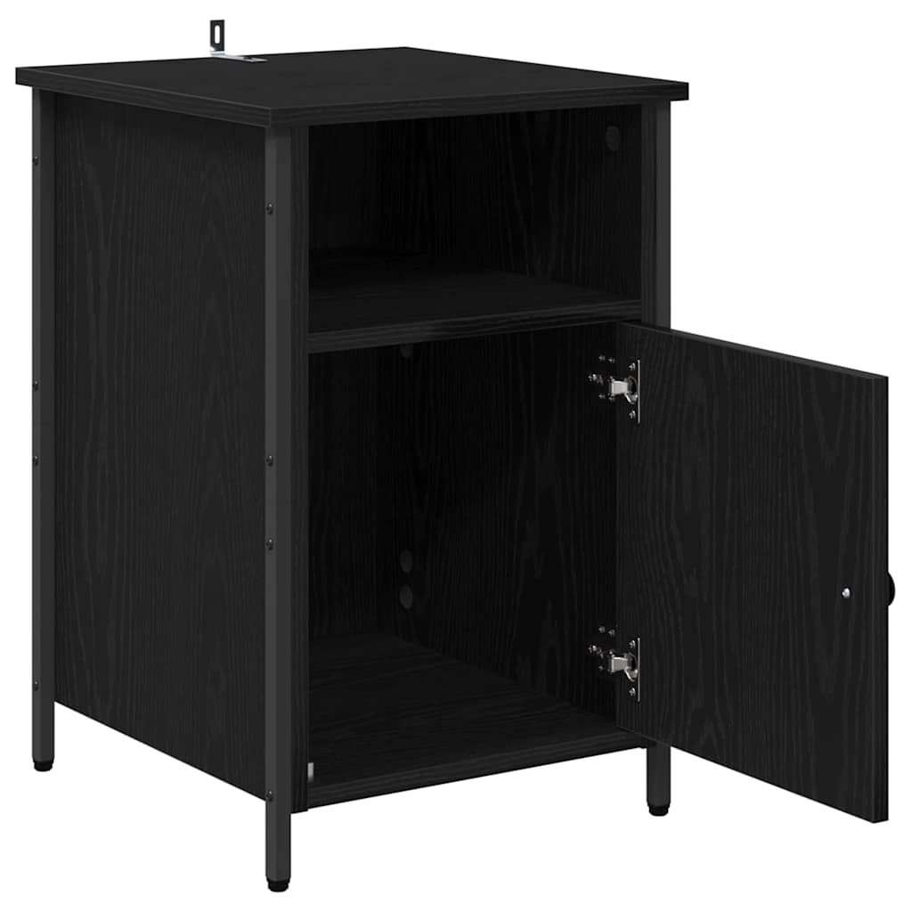 Noptiera Stejar Negru 40 x 42 x 60 cm Lemn compozit — imaginea 5