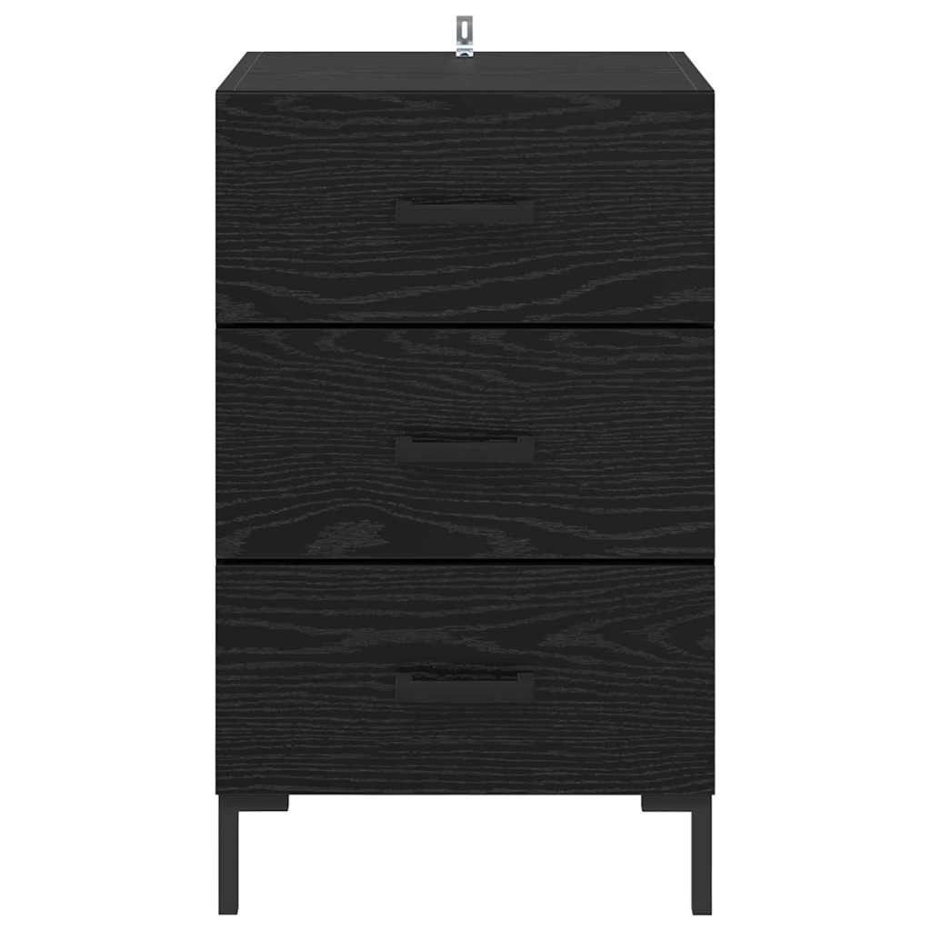 Noptiera Stejar Negru 40 x 40 x 66 cm Lemn compozit — imaginea 7