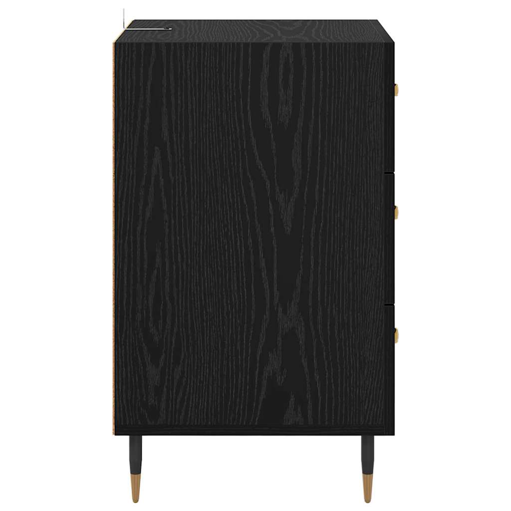 Noptiera Stejar Negru 40 x 40 x 66 cm Lemn compozit — imaginea 8