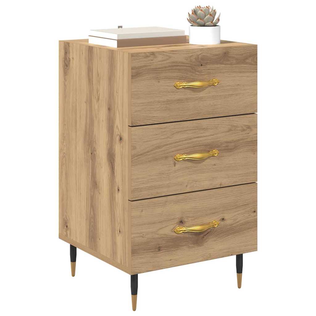 Noptiera Stejar Artizanal 40 x 40 x 66 cm Lemn compozit — imaginea 4