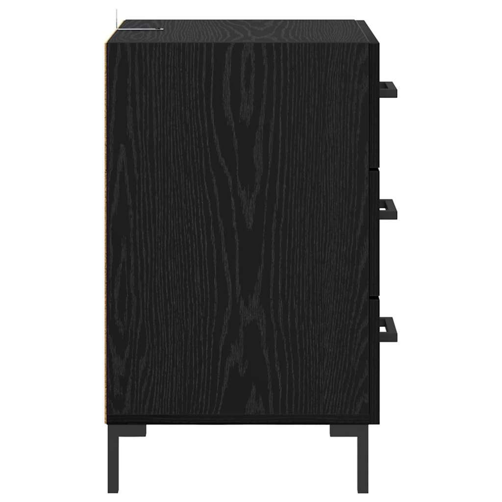 Noptiera Stejar Negru 40 x 40 x 66 cm Lemn compozit — imaginea 8