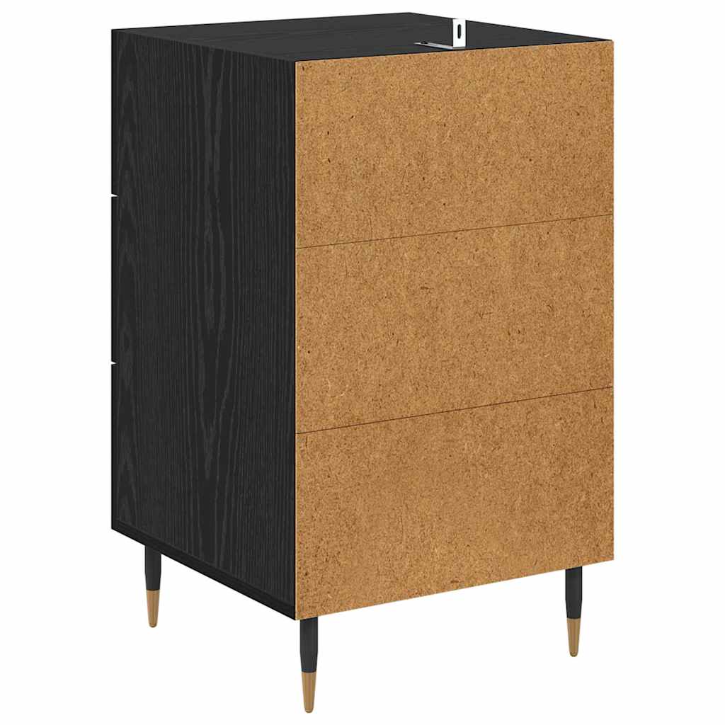 Noptiera Stejar Negru 40 x 40 x 66 cm Lemn compozit — imaginea 9