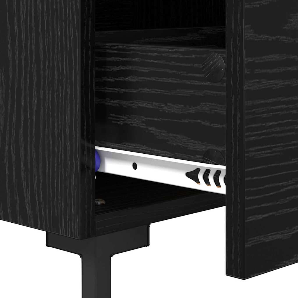 Noptiera Stejar Negru 40 x 35 x 47,5 cm Lemn compozit — imaginea 10