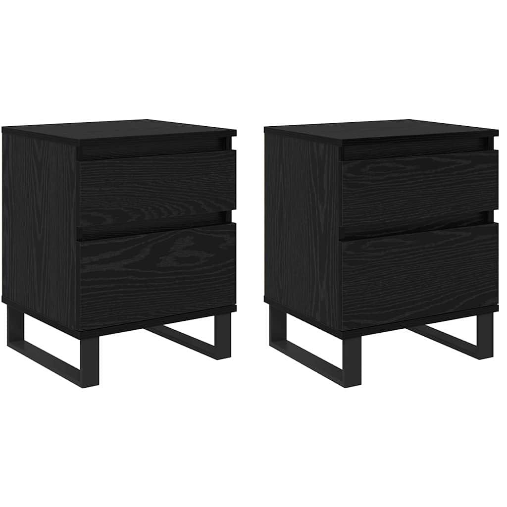 Noptiera cu sertar 2 pcs Stejar Negru 40 x 35 x 50 cm
