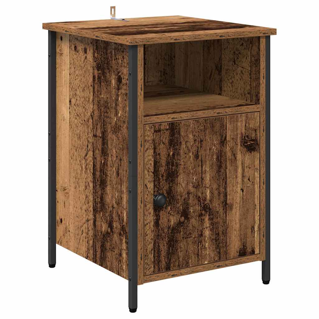 Noptiera 2 pcs Lemn vechi 40 x 42 x 60 cm Lemn compozit — imaginea 7