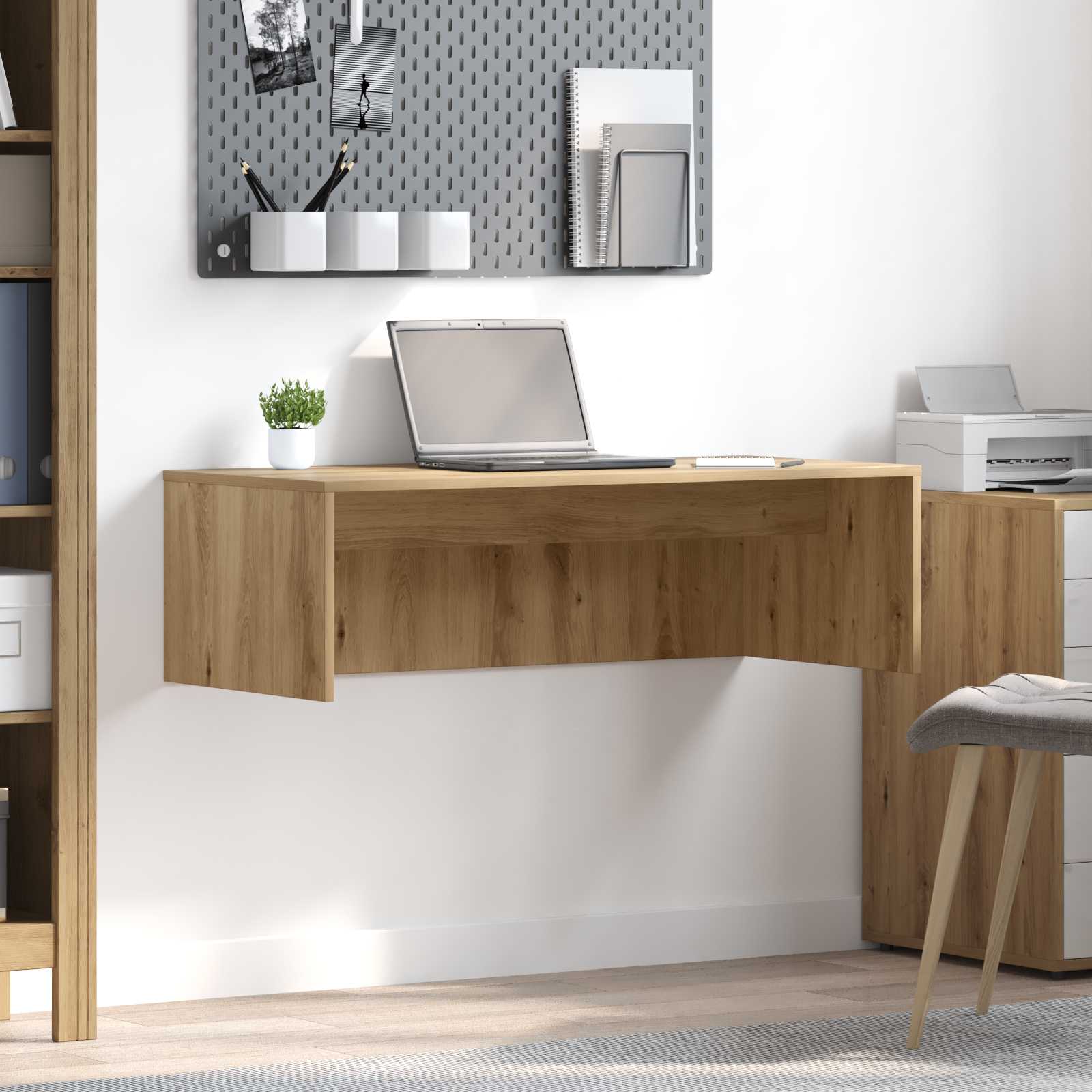 Birou montat pe perete Stejar Artizanal 100 x 45 x 30 cm — imaginea 2