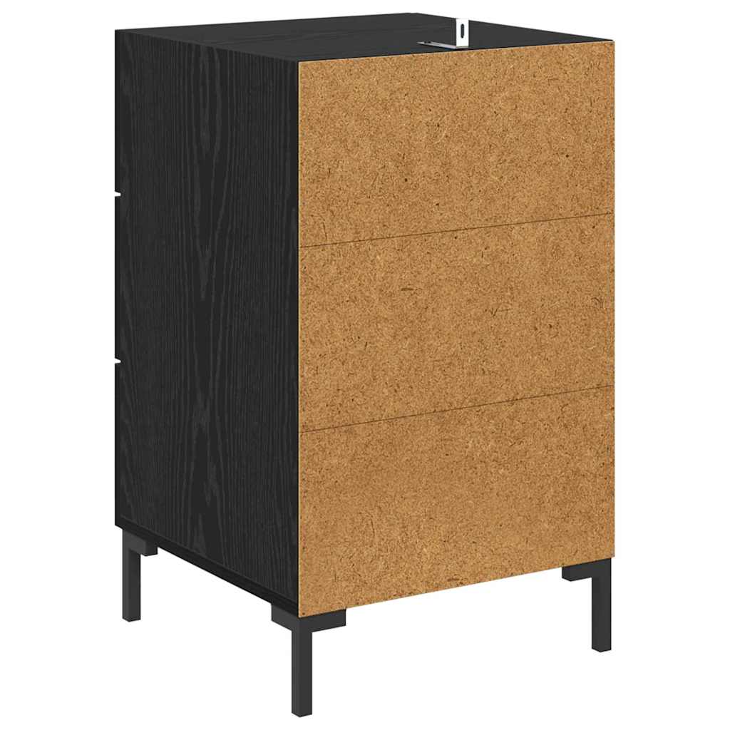 Noptiera Stejar Negru 40 x 40 x 66 cm Lemn compozit — imaginea 9