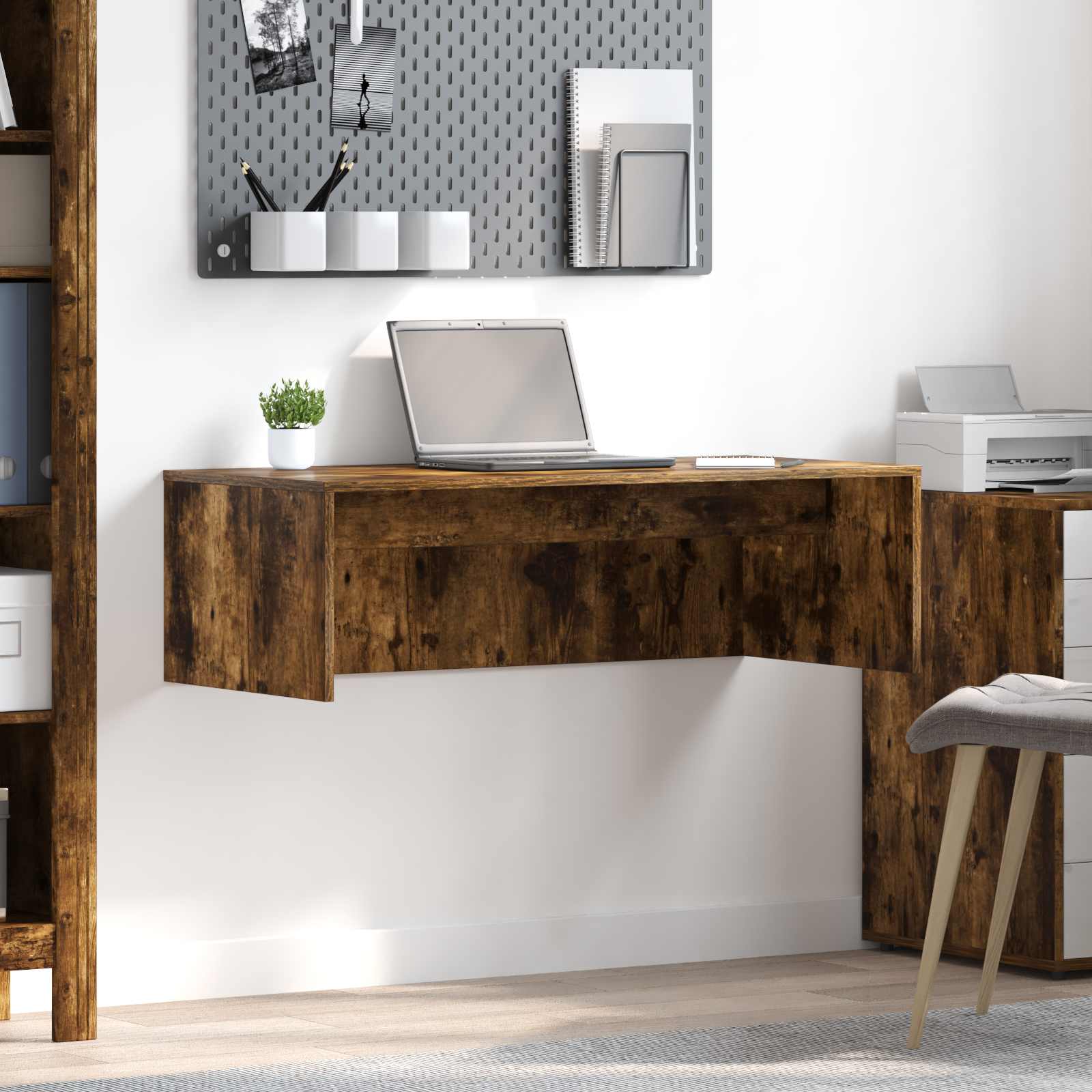 Birou montat pe perete Stejar fumuriu 100 x 45 x 30 cm — imaginea 2