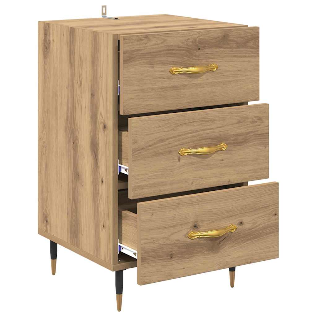 Noptiera Stejar Artizanal 40 x 40 x 66 cm Lemn compozit — imaginea 6