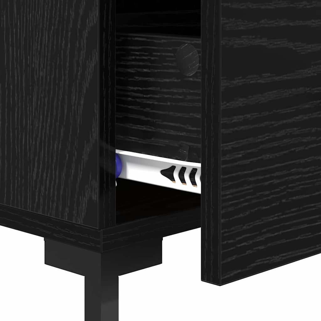 Noptiera Stejar Negru 40 x 40 x 66 cm Lemn compozit — imaginea 10