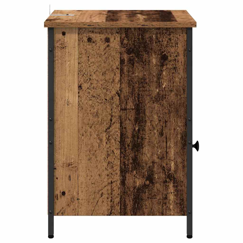 Noptiera 2 pcs Lemn vechi 40 x 42 x 60 cm Lemn compozit — imaginea 9