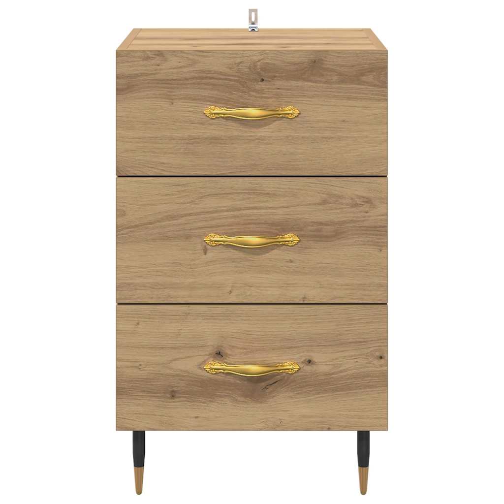 Noptiera Stejar Artizanal 40 x 40 x 66 cm Lemn compozit — imaginea 7
