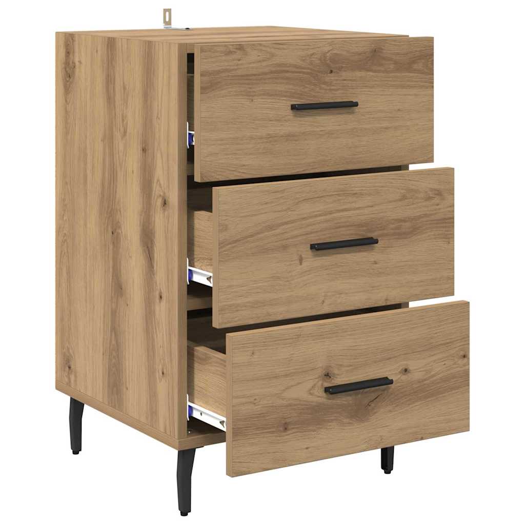 Noptiera Stejar Artizanal 40 x 40 x 66 cm Lemn compozit — imaginea 6