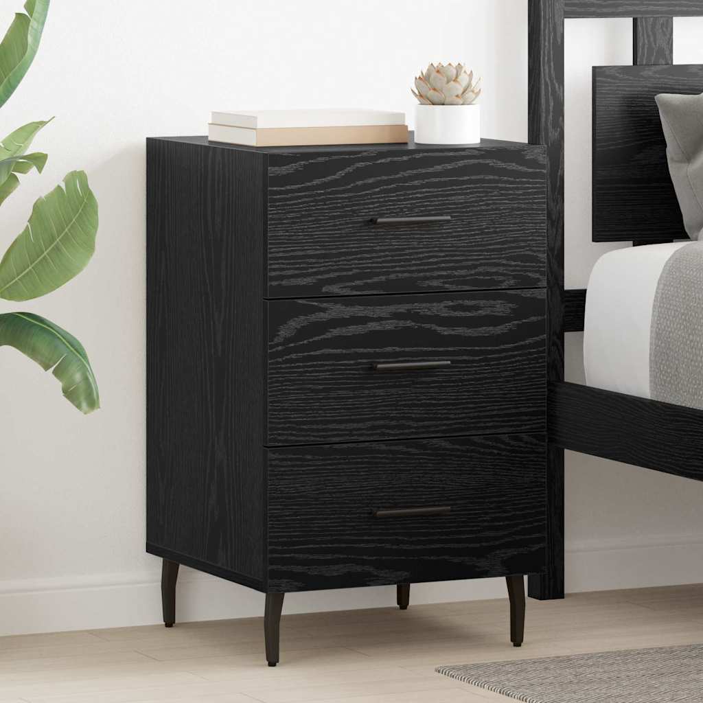 Noptiera Stejar Negru 40 x 40 x 66 cm Lemn compozit — imaginea 2