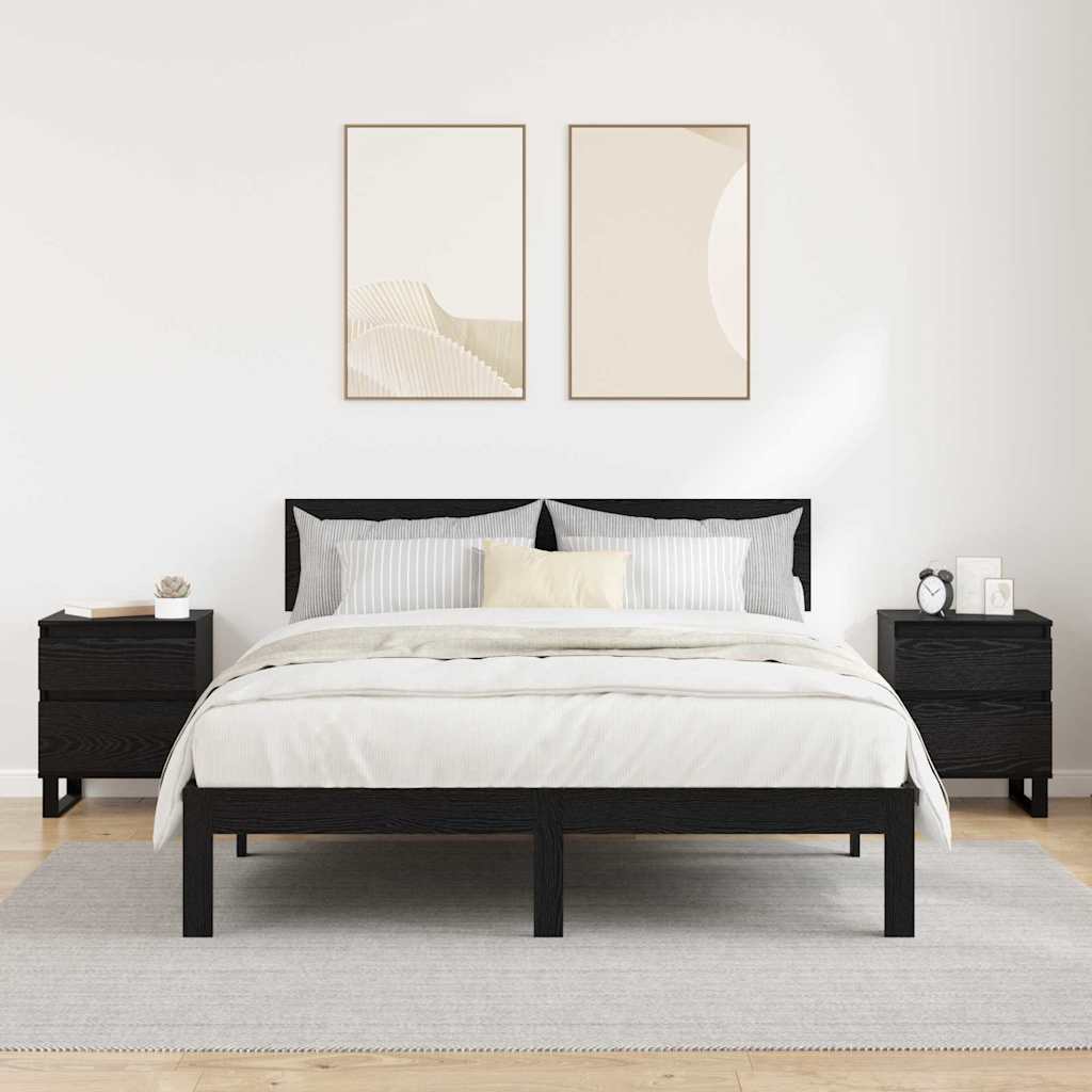 Noptiera cu sertar 2 pcs Stejar Negru 40 x 35 x 50 cm — imaginea 4
