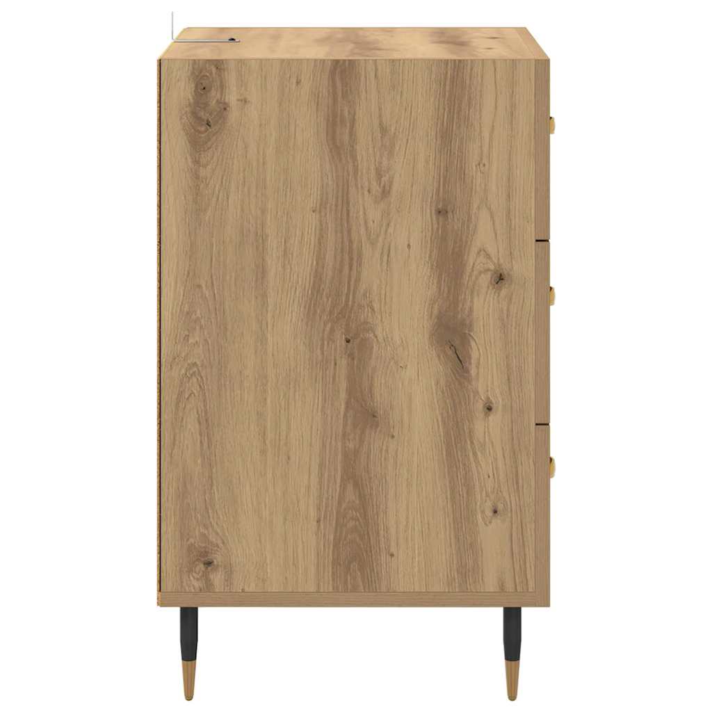 Noptiera Stejar Artizanal 40 x 40 x 66 cm Lemn compozit — imaginea 8