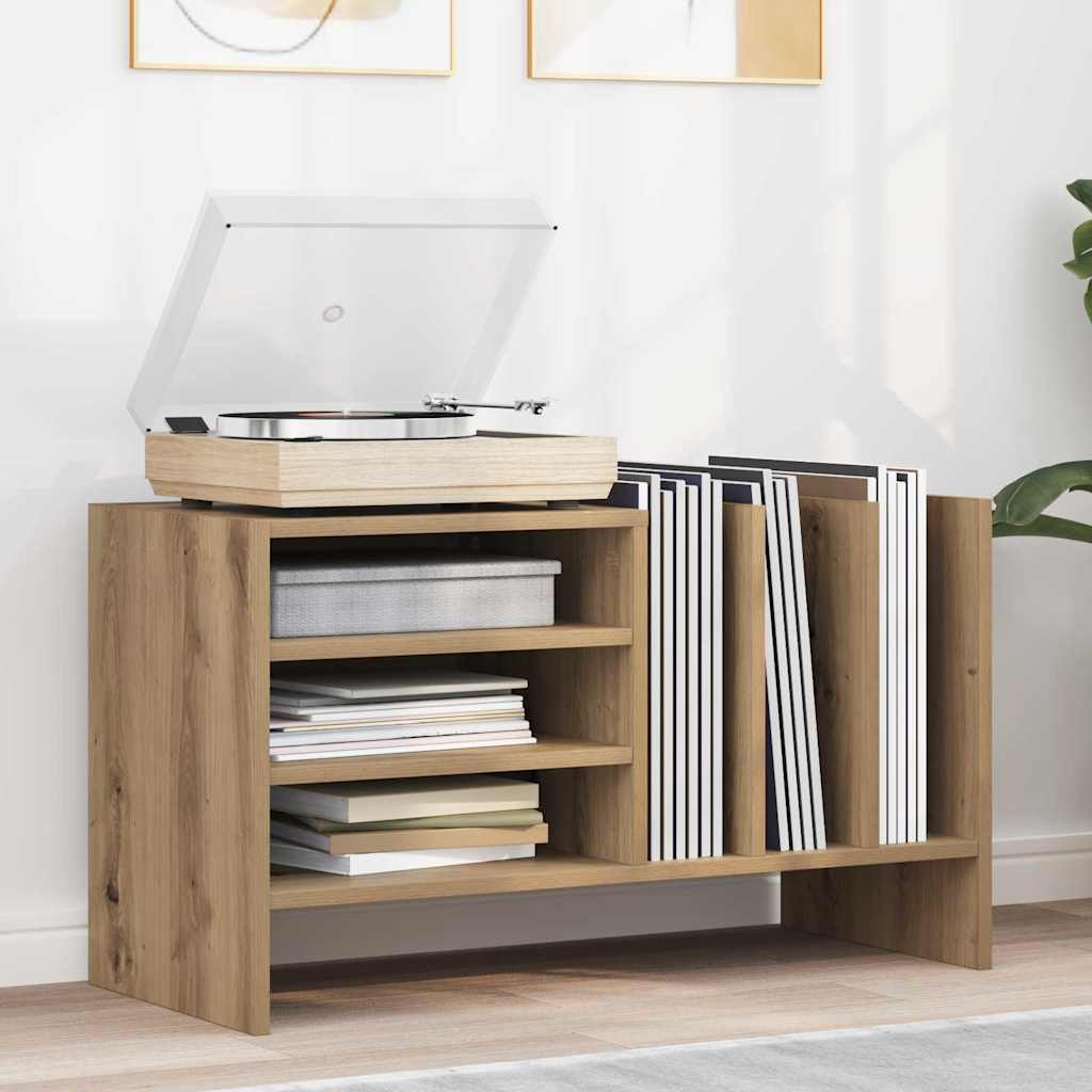 Dulap pentru discuri de vinil cu raft Stejar Artizanal — imaginea 2