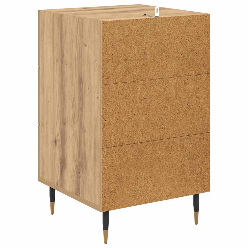 Noptiera Stejar Artizanal 40 x 40 x 66 cm Lemn compozit — imaginea 9
