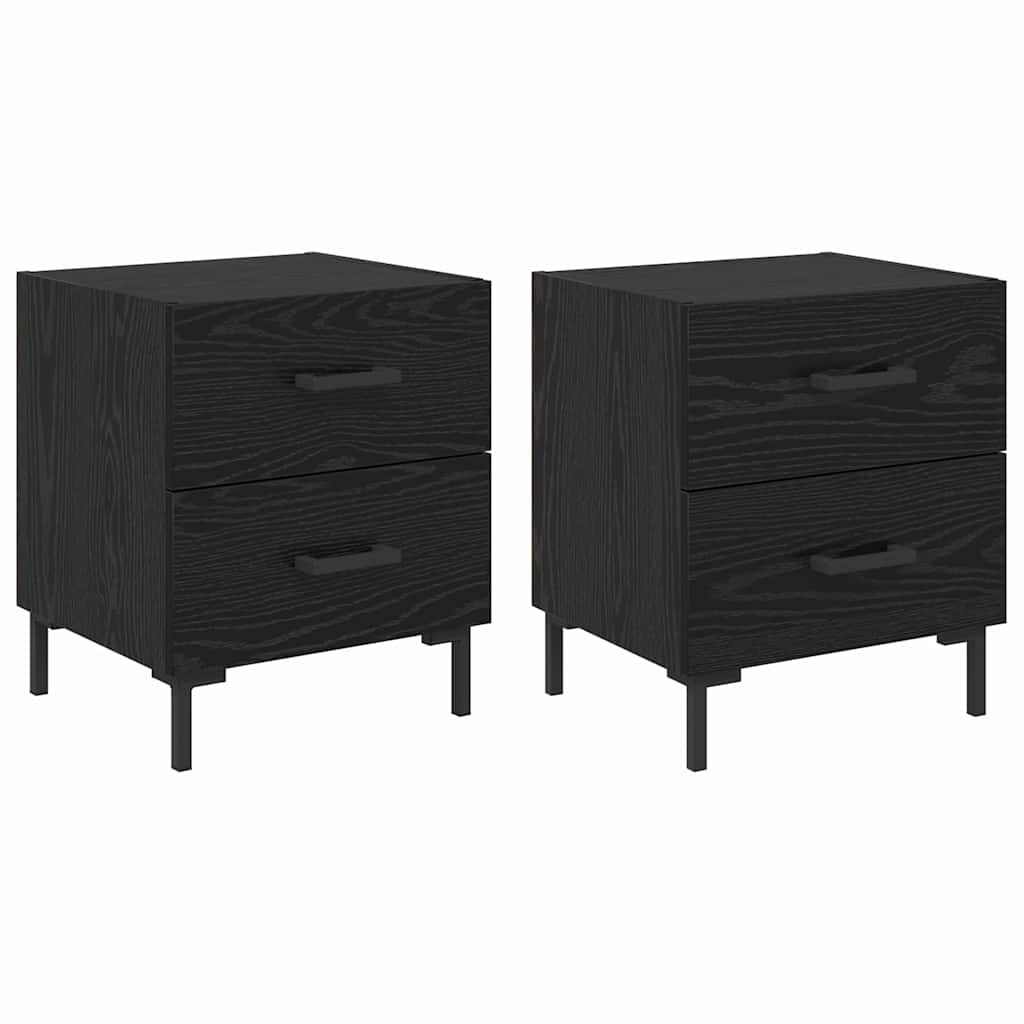 Noptiera cu sertar 2 pcs Stejar Negru 40 x 35 x 47,5 cm