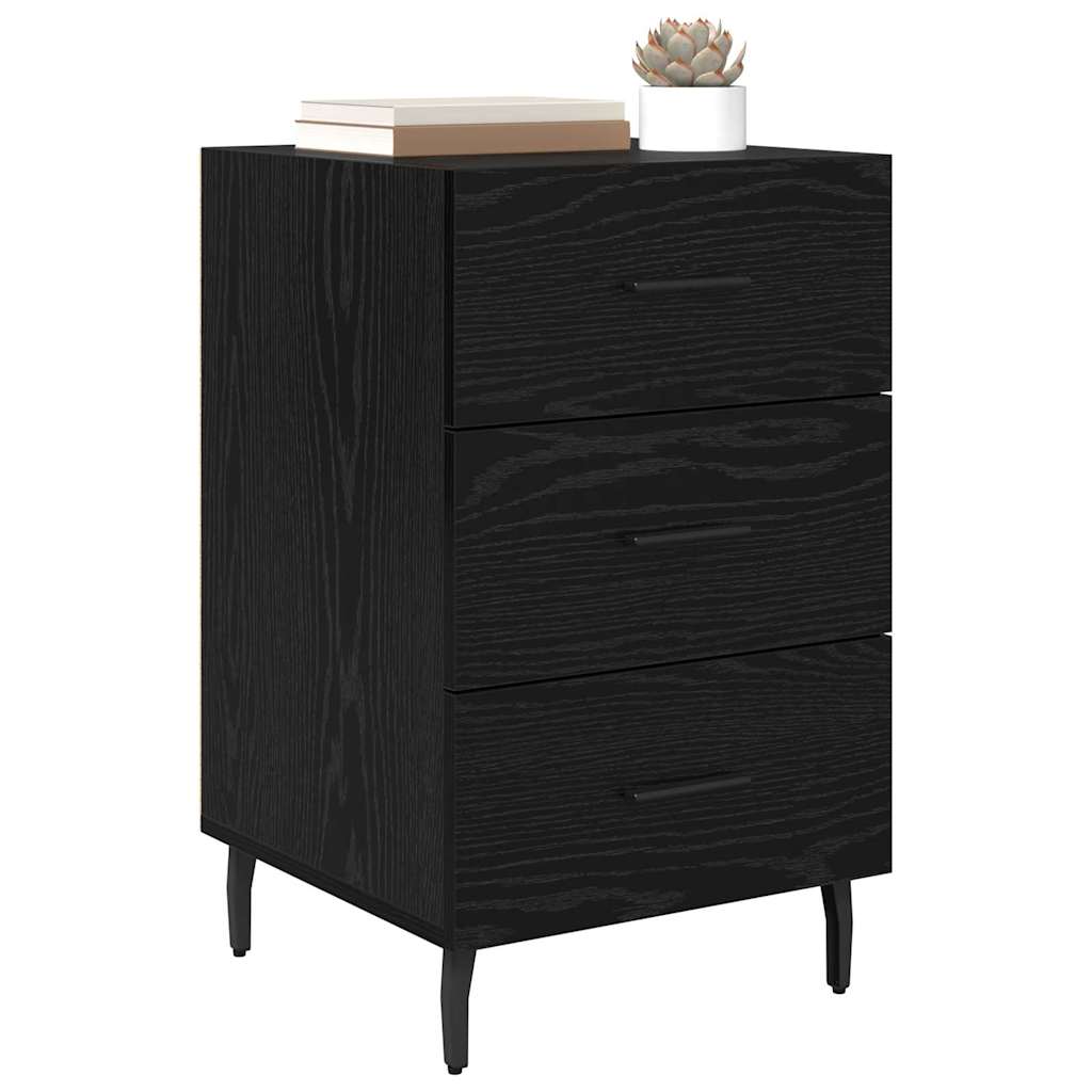 Noptiera Stejar Negru 40 x 40 x 66 cm Lemn compozit — imaginea 4