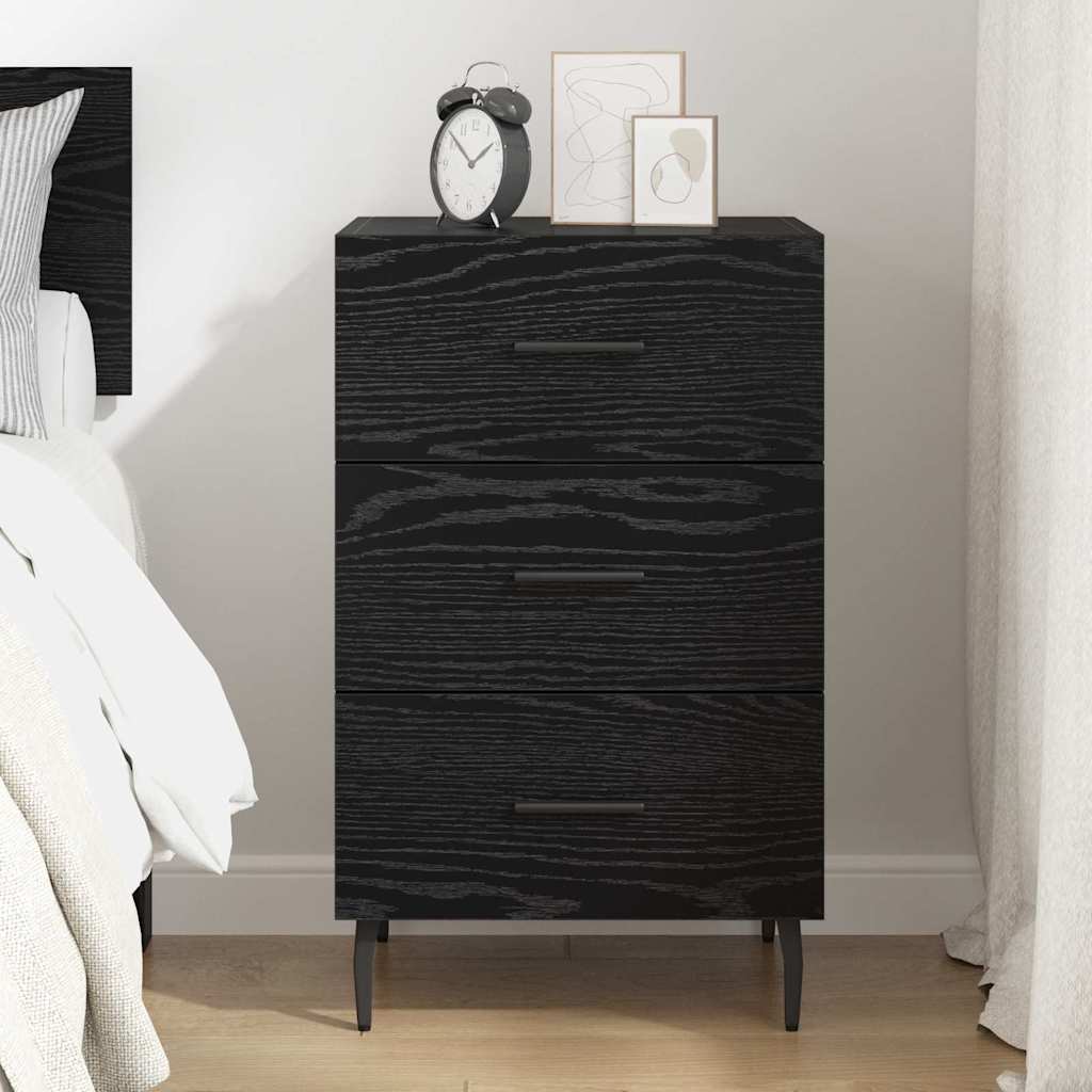Noptiera Stejar Negru 40 x 40 x 66 cm Lemn compozit — imaginea 5