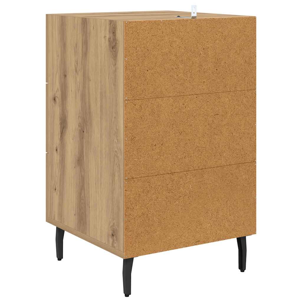 Noptiera Stejar Artizanal 40 x 40 x 66 cm Lemn compozit — imaginea 9