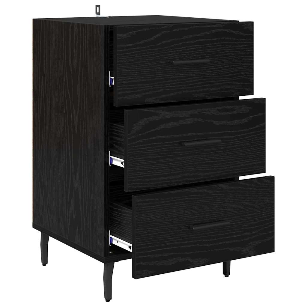 Noptiera Stejar Negru 40 x 40 x 66 cm Lemn compozit — imaginea 6