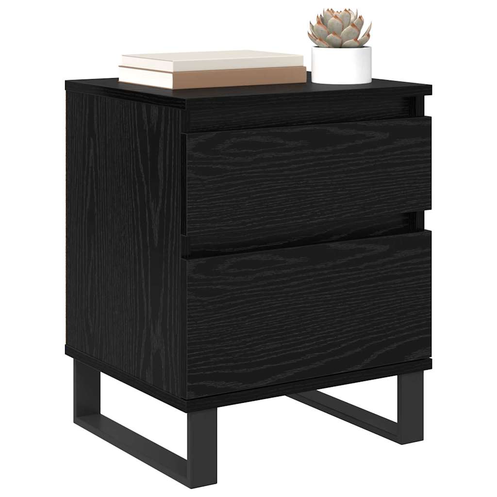 Noptiera Stejar Negru 40 x 35 x 50 cm Lemn compozit — imaginea 4
