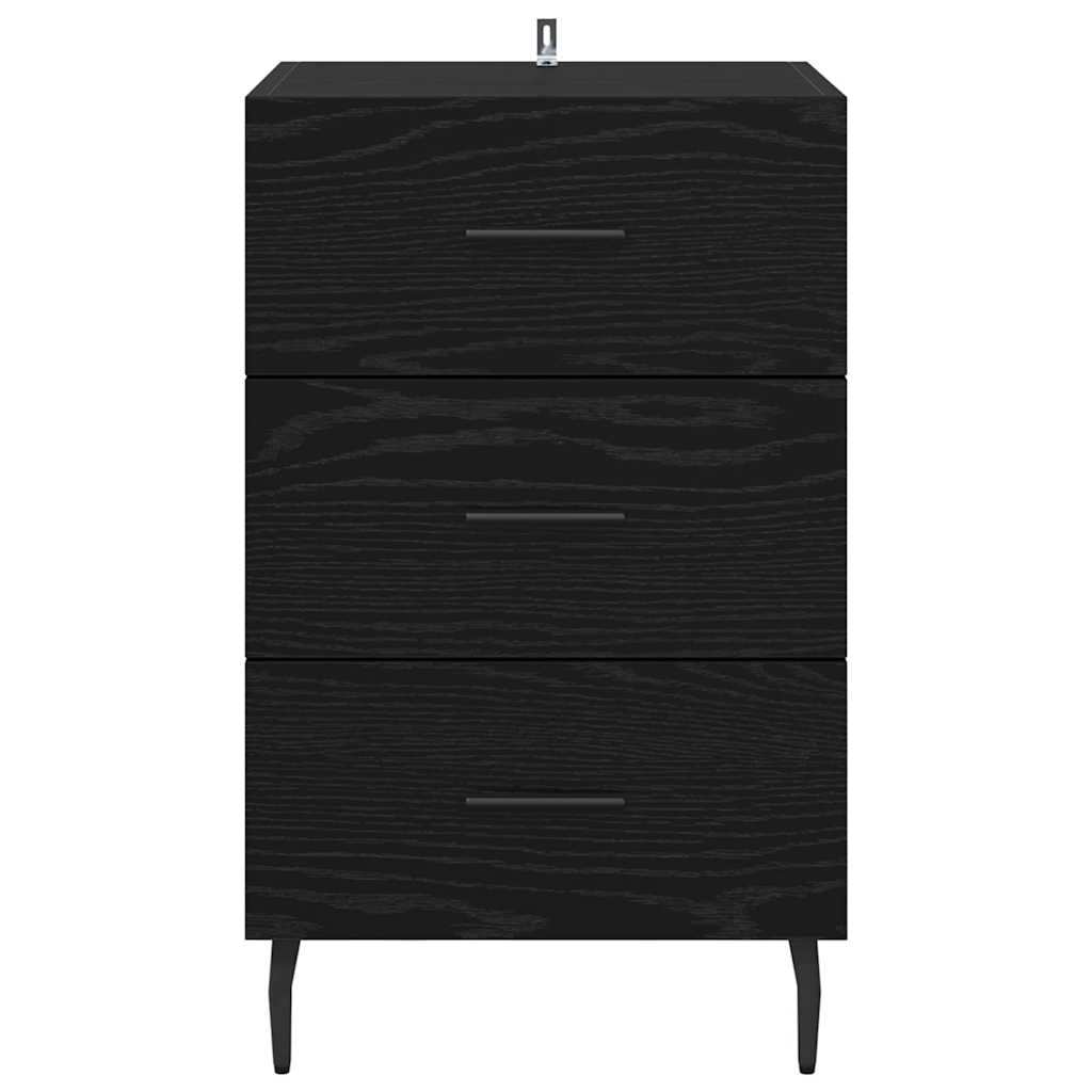 Noptiera Stejar Negru 40 x 40 x 66 cm Lemn compozit — imaginea 7