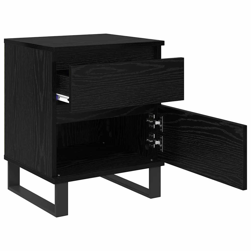Noptiera Stejar Negru 40 x 35 x 50 cm Lemn compozit — imaginea 6