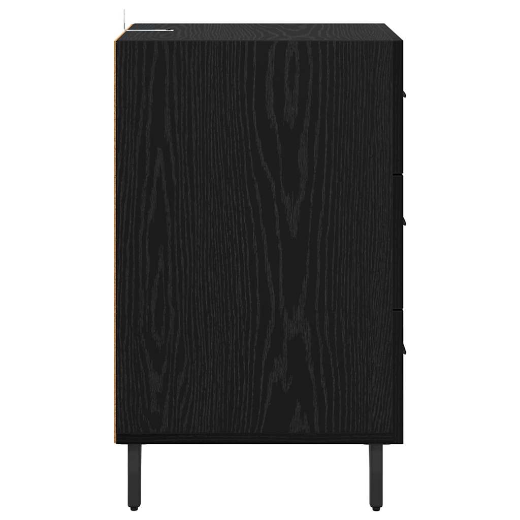 Noptiera Stejar Negru 40 x 40 x 66 cm Lemn compozit — imaginea 8