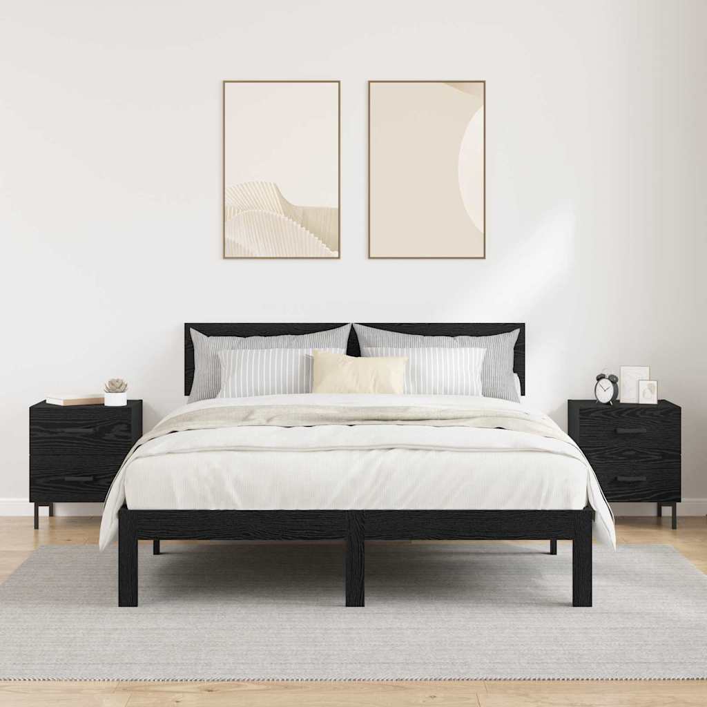 Noptiera cu sertar 2 pcs Stejar Negru 40 x 35 x 47,5 cm — imaginea 5