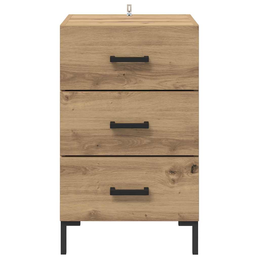 Noptiera Stejar Artizanal 40 x 40 x 66 cm Lemn compozit — imaginea 7