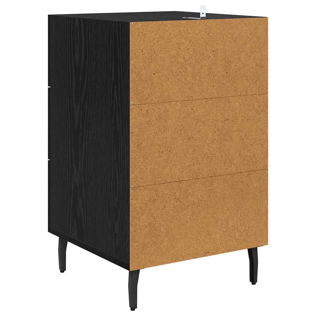 Noptiera Stejar Negru 40 x 40 x 66 cm Lemn compozit — imaginea 9