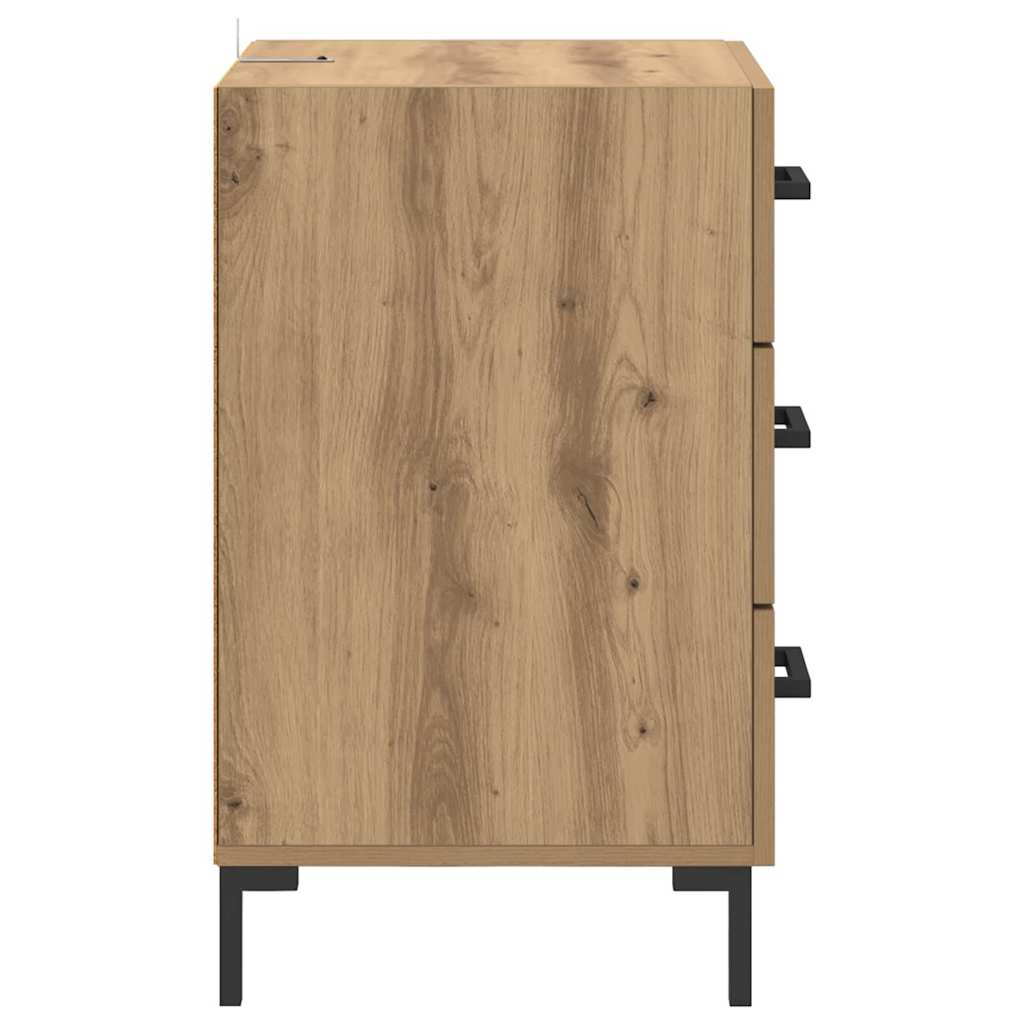 Noptiera Stejar Artizanal 40 x 40 x 66 cm Lemn compozit — imaginea 8