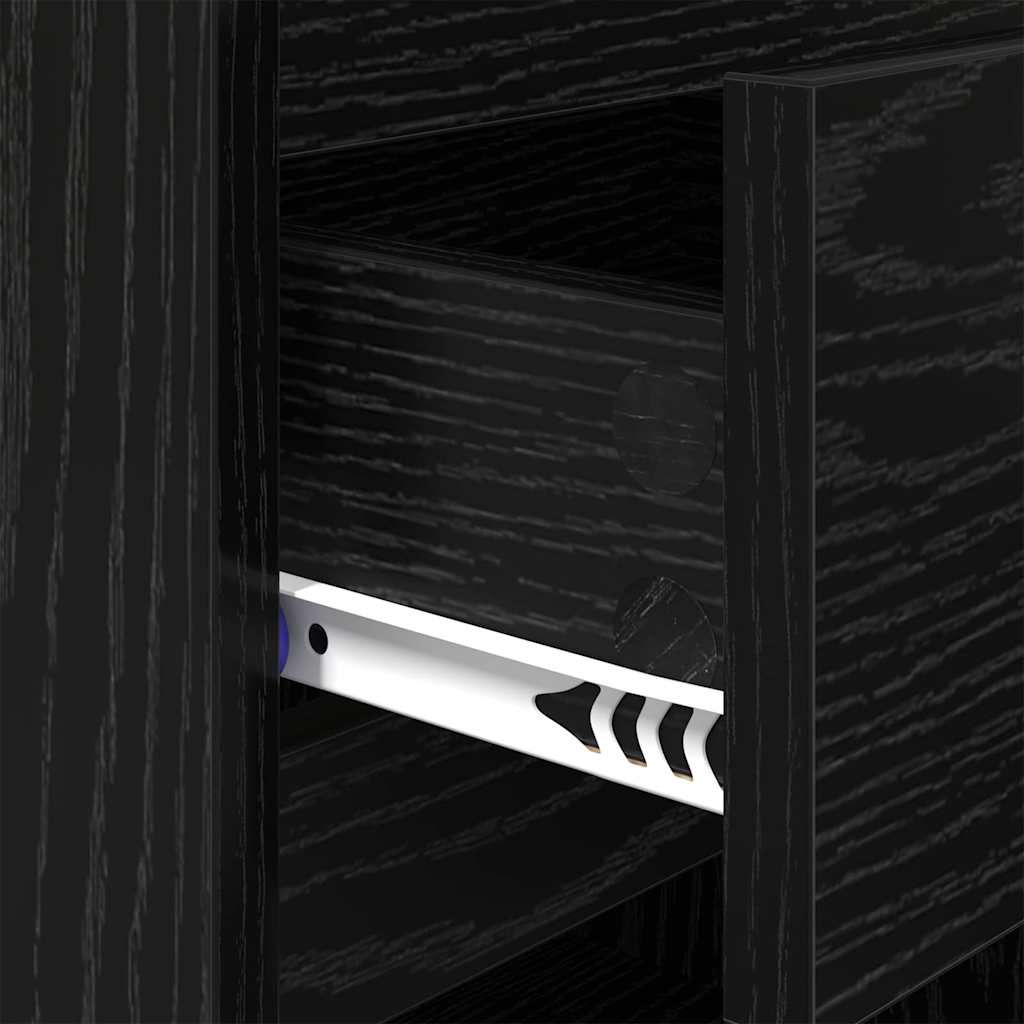 Noptiera Stejar Negru 40 x 35 x 50 cm Lemn compozit — imaginea 11
