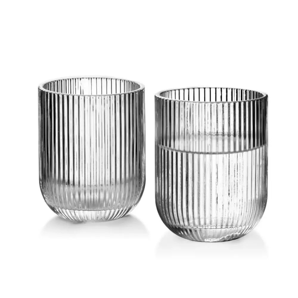 Set 6 Pahare Din Sticla cu Model, Capacitate 250ml, Ideal pentru Apa, Bauturi Reci, Cocktail - ABYZ™
